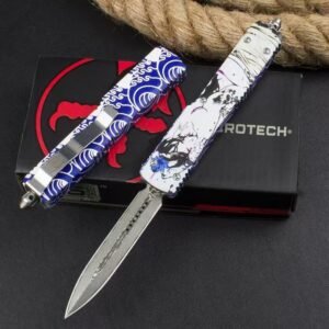 Microtech UT Geisha Damascus đ°388 Packs OTF Knife