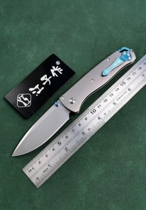 Butterfly 535 M390 Stone Washed Titanium Shunfeng Folding Knife