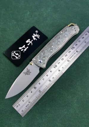 Butterfly 535 M390 Stone Wash Blade Titanium Laser Shank SF