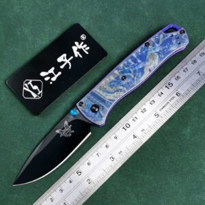 Butterfly 535 M390 Sanding DLC Blade Titanium Laser Handle Blue SF Express