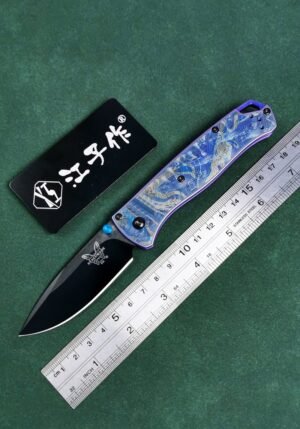 Butterfly 535 M390 Sanding DLC Blade Titanium Laser Handle Blue SF Express