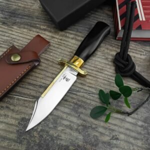 Trumpet With Golden Backs And Straightforward Chess Fixed Blade Knife