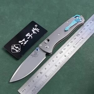 Butterfly 535 M390 Stone Washed Titanium Shunfeng Folding Knife