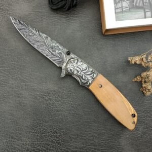 CM77 Quick Opening Discount Damascus Folding Knife