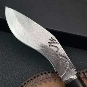 Shennongjia Dragon Pattern Damascus Kukri Knife
