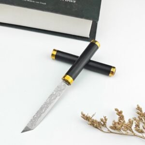 (D89) The Magical Medicine Brush Is A Great Damascus Fixed Blade Knife
