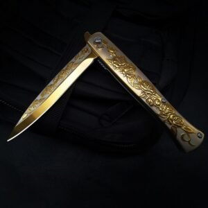 A Folding Knife Of A Gold-embossed Swordfish