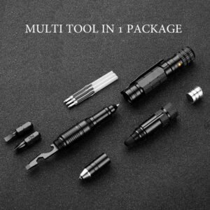 Multi Function Tactical Pen Emergency Flashlight Screwdriver Bottle Opener Window Breaker Outdoor Survival Self Rescue EDC Tool