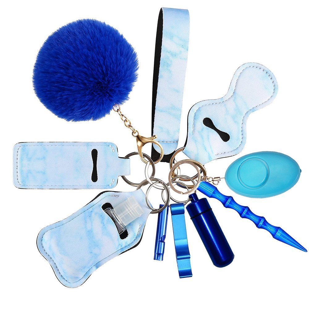 O1CN011qsIEp1UpH1ezL8eQ_1739802566-0-cib.jpg Self collection Keychain 11-Piece Aluminum Anti-Wolf Alarm Blue