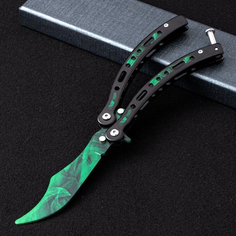 O1CN012NtRZR1lJzj7zdaCK_2215623304799-0-cib.jpg Butterfly practice knife CSGO folding unsharpened hand-throwing ornamental knife hand training knife