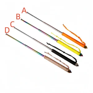 Hummer Handle Three-Section Telescopic Baton with Rubber Grip & Emergency Tip