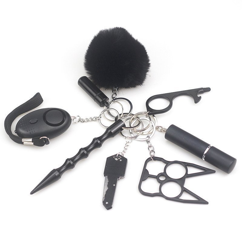 O1CN019PKCGG2FWIoiZMDs1_2217187058887-0-cib.jpg Safety Keychain UK Self collection Keychain 8-Piece Multifunctional Black