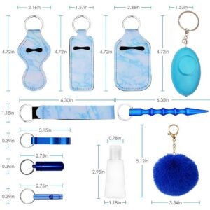 Self collection Keychain 11-Piece Aluminum Anti-Wolf Alarm Black