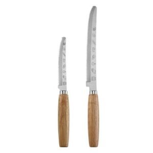 New style serrated knife with rubber wood handle
