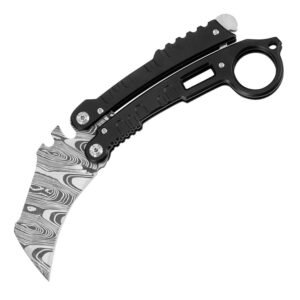 Karambit Knife Camping Tactical Knife High Hardness Etched Butterfly Claw Knife Handmade Knife