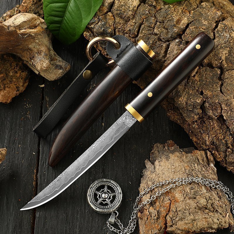 O1CN01YFsAq81hVCiDQKy9Y_2213316024282-0-cib.jpg Damascus steel VG10 outdoor knife portable knife collection knife sharp small straight knife
