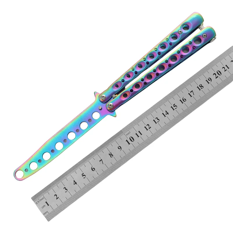 O1CN01ZCqMeR1ZkIpVZ0hP7_2213250073232-0-cib.webp CSGO butterfly knife CS butterfly knife novice practice knife butterfly comb toy practice knife full steel unsharpened