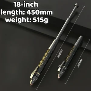 Automatic Spring Telescopic Baton – Solid Three-Section Design