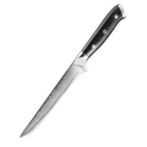 Damascus steel G10 handle meat cutting and boning knife