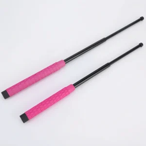 Pink Diamond-Grip Mechanical Telescopic Baton