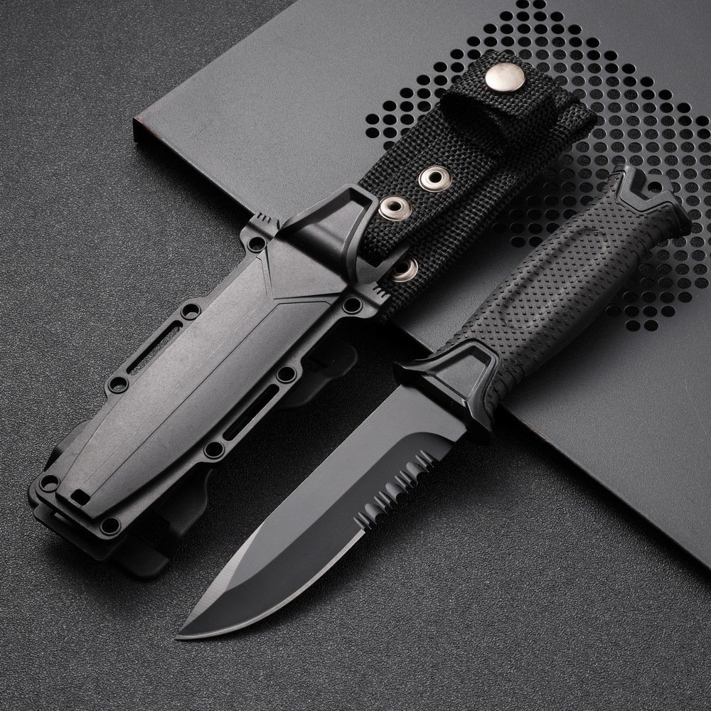 O1CN01gvB3kw1hy3r8iHR05_2217774964345-0-cib.jpg Outdoor Hunting Knife – Fixed Blade with Partial Serration (Black)