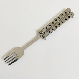 Balisong Spoon Butterfly Training Knife Practice Knife Throwing Carry Soup Spoon Fork