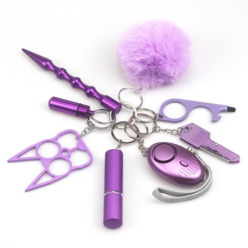 O1CN01iIsrYm2FWIokvXaSZ_2217187058887-0-cib.jpg Safety Keychain UK Self collection Keychain 8-Piece Multifunctional Purple