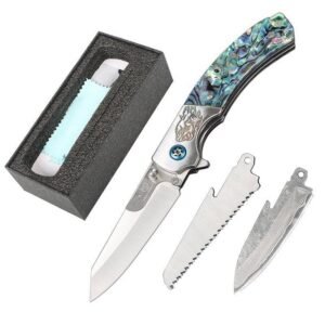 Wilderness survival folding knife multifunctional detachable Damascus folding knife