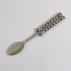 Balisong Spoon Butterfly Training Knife Practice Knife Throwing Carry Soup Spoon Fork