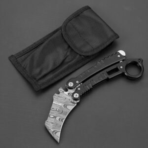 Karambit Knife Camping Tactical Knife High Hardness Etched Butterfly Claw Knife Handmade Knife