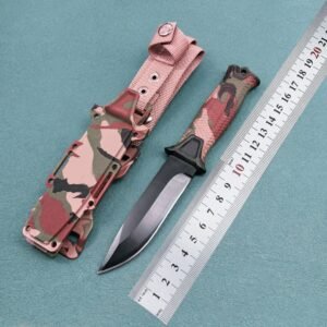 Camouflage Fixed Blade Outdoor Knife with Sheath