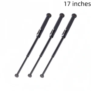 Rubber Handle Telescopic Baton, Three-Section Alloy Steel Stick