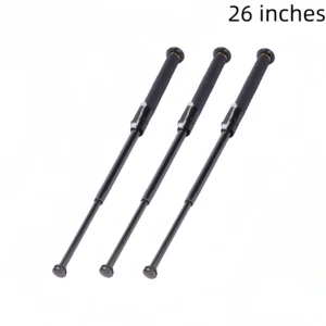 Rubber Handle Telescopic Baton, Three-Section Alloy Steel Stick
