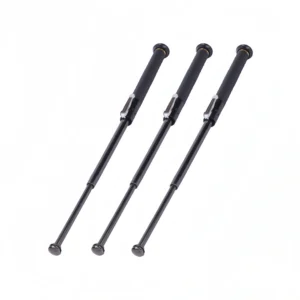 Rubber Handle Telescopic Baton, Three-Section Alloy Steel Stick