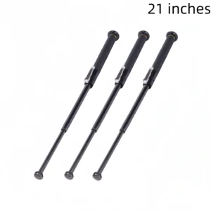 Rubber Handle Telescopic Baton, Three-Section Alloy Steel Stick