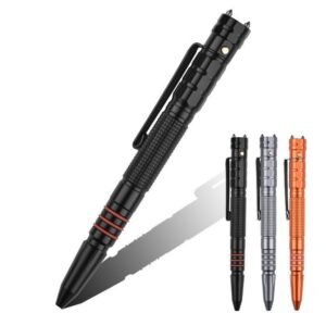 T-7 Double Tungsten Steel Head collection Tactical Pen Glass Breaker EDC Tactical Survival Pens Multifunction LED Lighting Pen