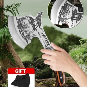 MultiPurpose Axe, Survival Axe Multi-function Outdoor Camping Tactical Wolf-head Axe Hunting Tools Portable Tomahawk