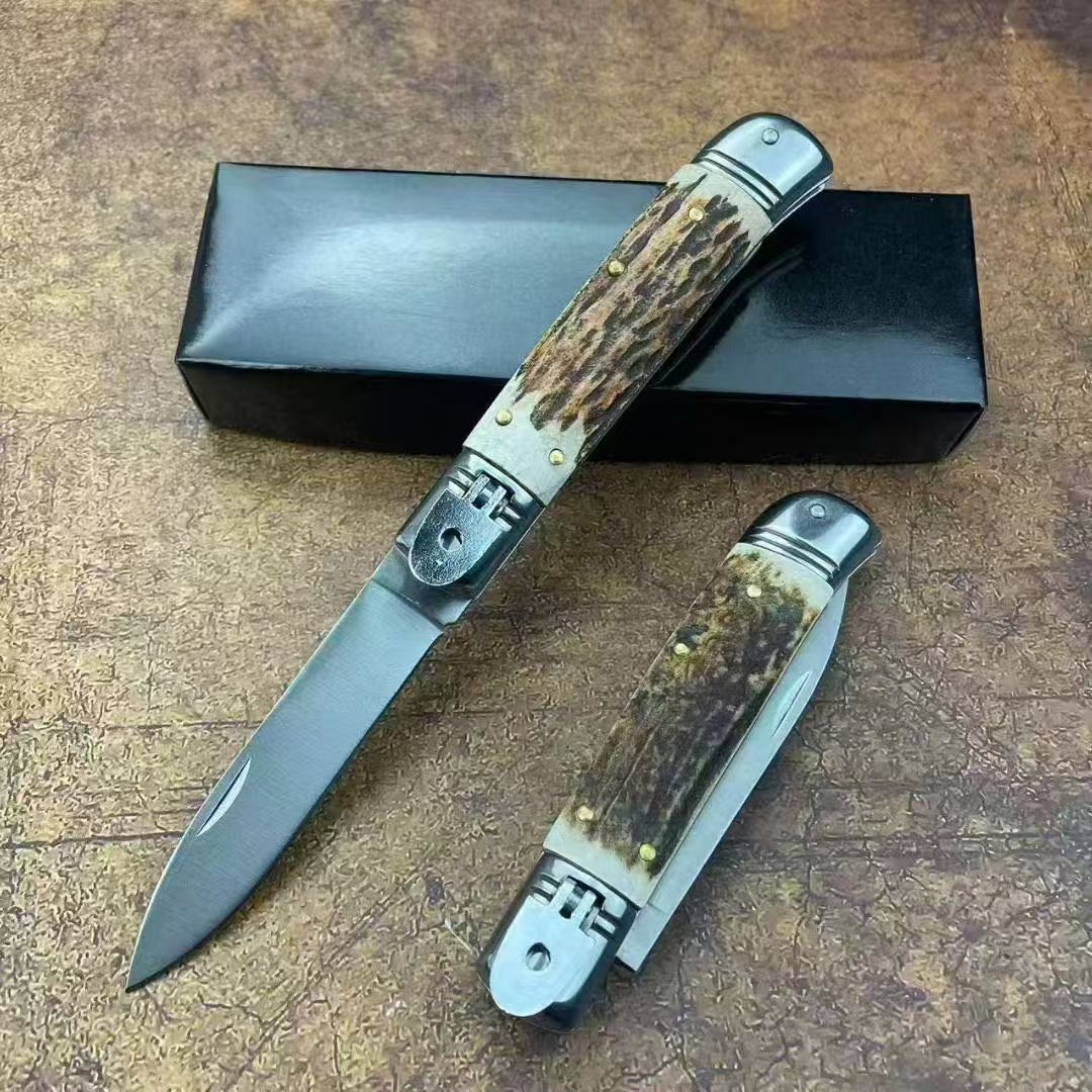 a032bb29-16b2-4fe7-b8a2-e69dbdbaa9ad.jpeg AKC 8-Inch Antler-Handle Lever Side-Opening Knife