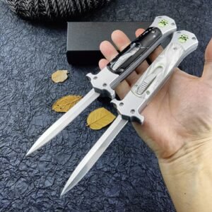 AKC 9-inch Vertical Jump Skull Handle Double-edged OTF Knife