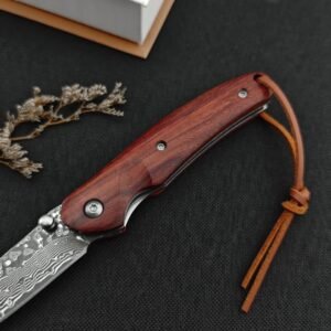 The Red Sparrow Damascus Is Small And The Small Is Broken Folding Knife