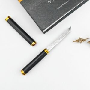 (D89) The Magical Medicine Brush Is A Great Damascus Fixed Blade Knife