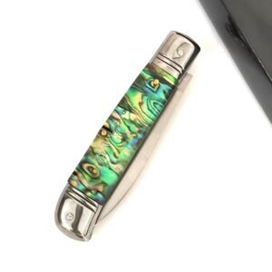 AKC 8-Inch Abalone-Handle Lever Side-Opening Knife