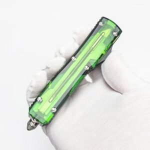 Microtech Clear UT Green-Handle OTF Knife