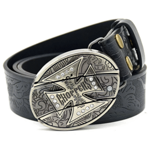 Belt Buckle Knife-Large Cross Knife Buckle Embossed Black