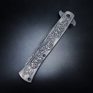 Swordfish Rose Relief Fold Folding Knife