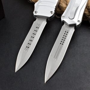 Zinc Handle, Large Dragon, Silver Handle, Carbon Fiber OTF Knife