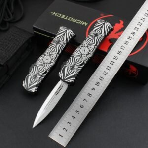 Microtech Hera Goddess Floral Pattern OTF Knife