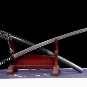 Ghost Handmade Leaf-Pattern Samurai Fixed Blade Knife