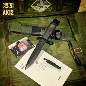 AK12 Black Fixed Blade Knife