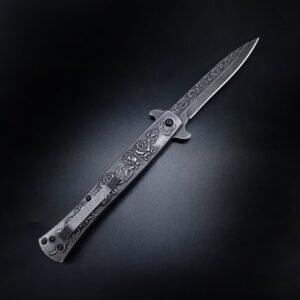 Swordfish Rose Relief Fold Folding Knife